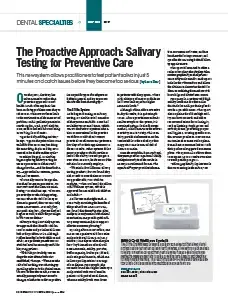 Dr Simkins' interview - DPR Jan 2023 - The Proactive Approach: Salivary Testing for Preventive Care. Sillha Oral Wellness. ARKRAY USA, Inc.
