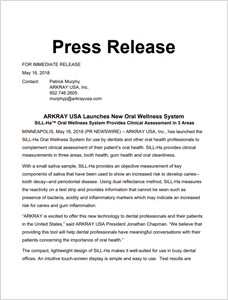 Article - ARKRAY USA Launches New Oral Wellness System