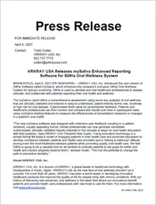 Article - ARKRAY USA Releases mySaliva Enhanced Reporting Software for SillHa Oral Wellness System.